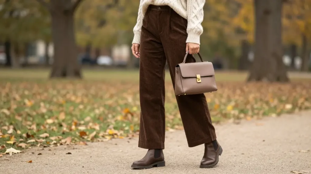 The Corduroy Wide Leg Pant and Knit Sweater