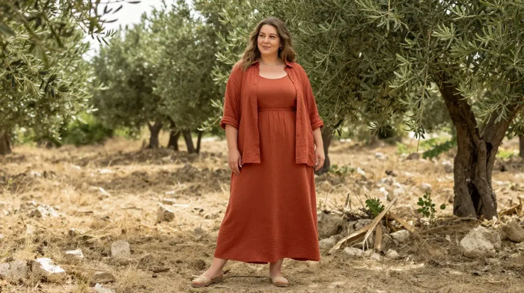 The Earthy Tone Travel Outfit for Crete Countryside