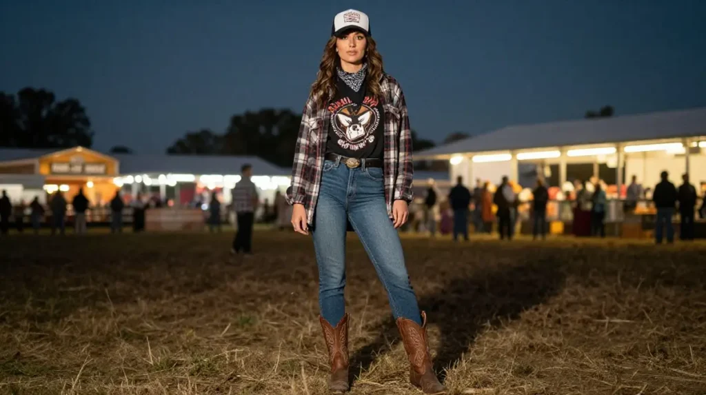 The Fall County Fair Outfit With Flannel