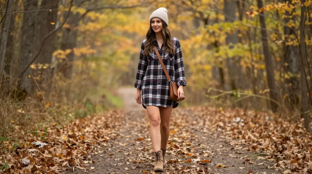 The Flannel Shirt Dress for Casual Fall Travel
