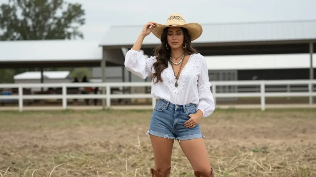 The Lace Trim and Denim Outfit