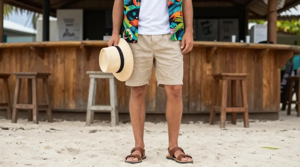 The Linen Shorts and Bold Top for Men