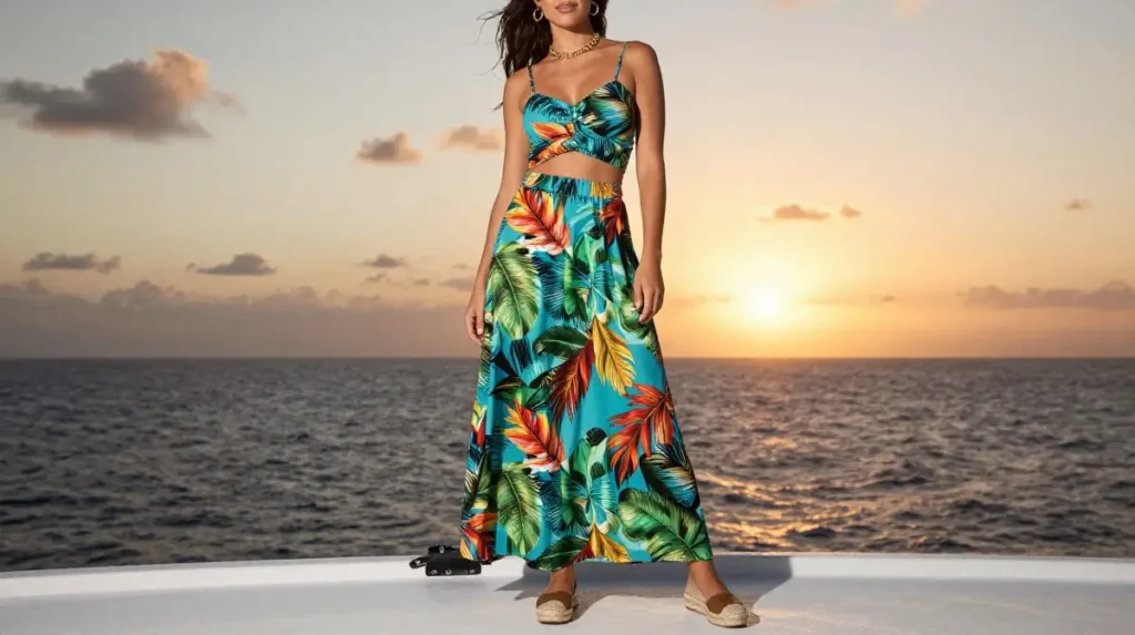 The Maxi Skirt and Crop Top for Sunset Dinners