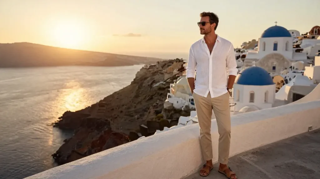 The Men's Sunset Outfit for Oia Santorini