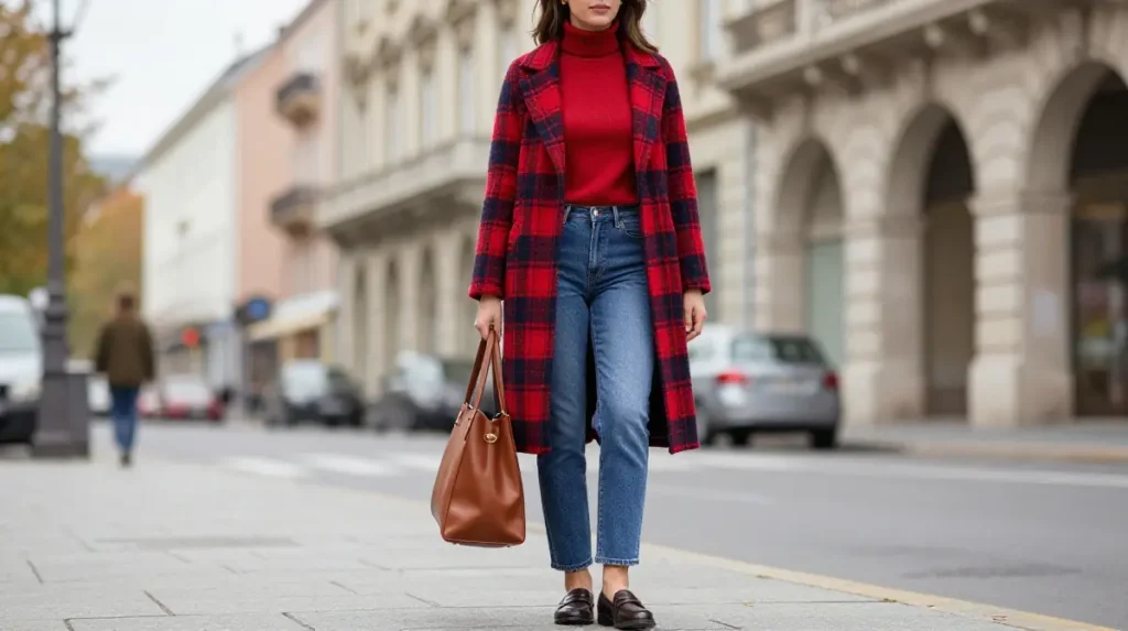 The Plaid Coat and Simple Knit Base Layer