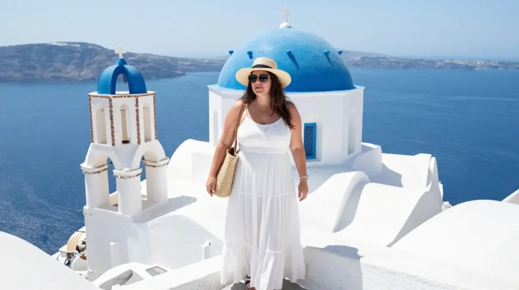 The Plus Size Photo Outfit for Greek Island Backdrops
