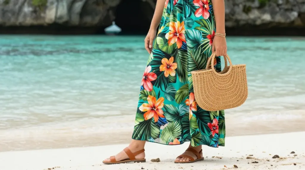 The Tropical Print Maxi Dress for Beach Days