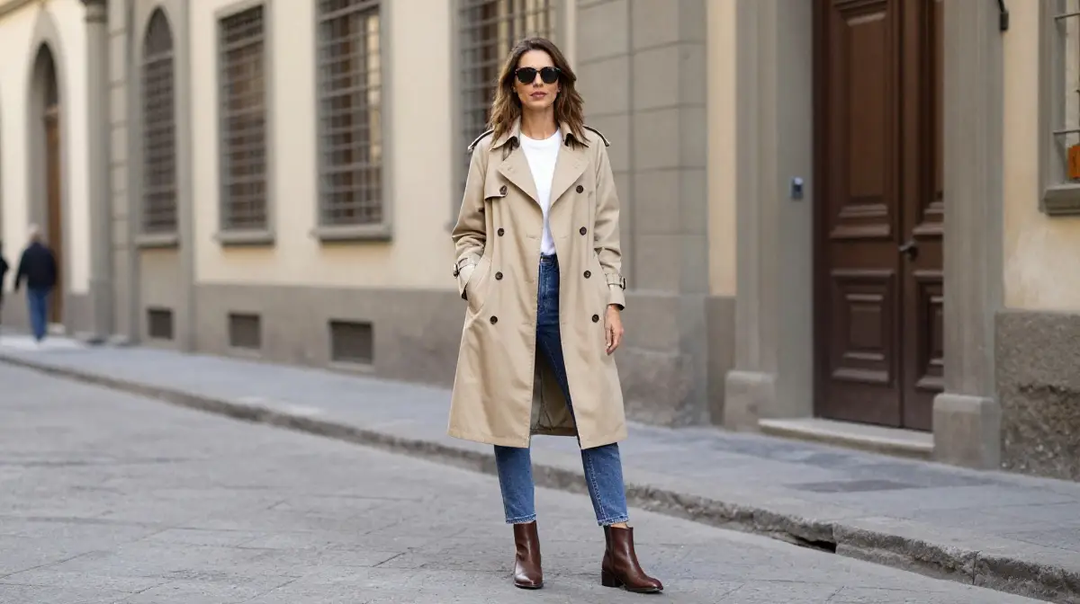 Trench Coat Over Simple Basics for Spring