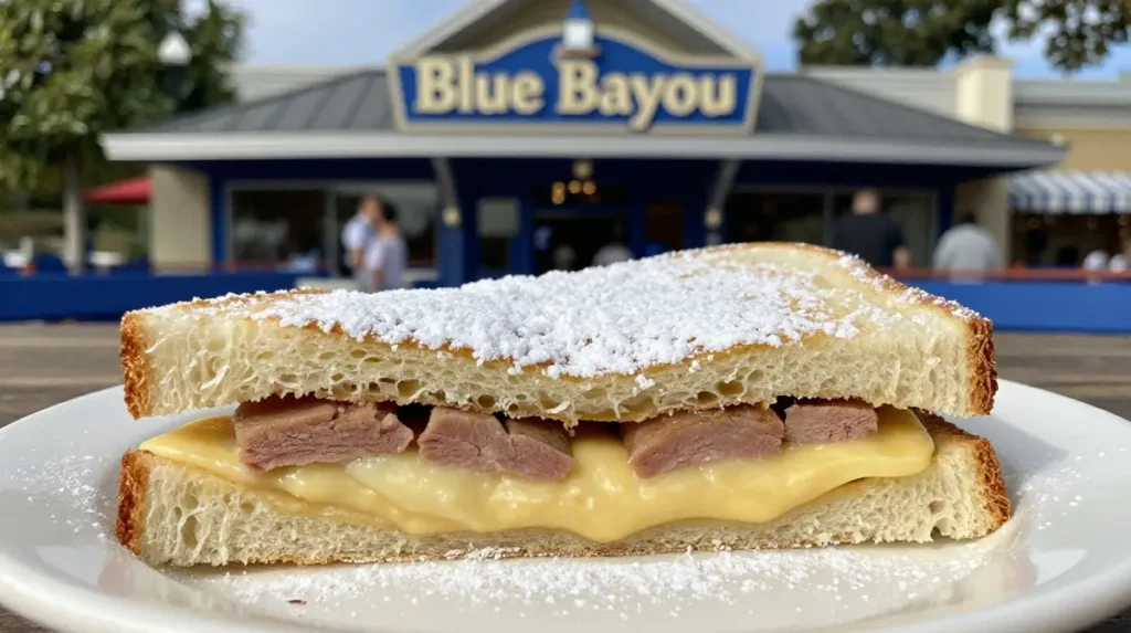Try the Monte Cristo Sandwich at the Blue Bayou Area