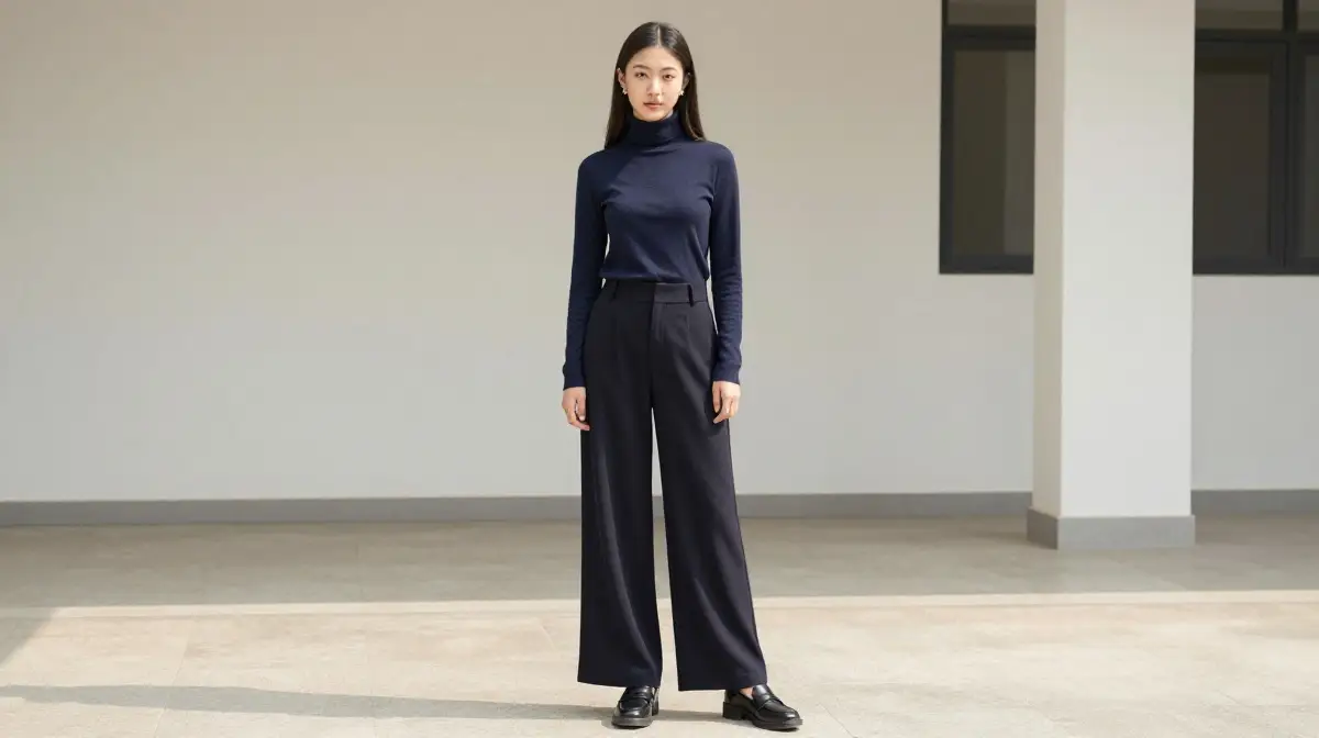 Turtleneck with Wide Leg Pants