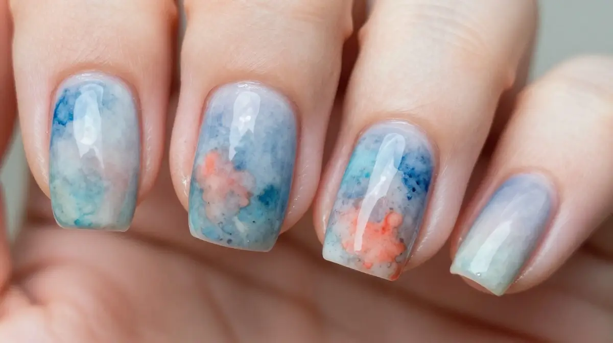 Watercolor Effect Nails
