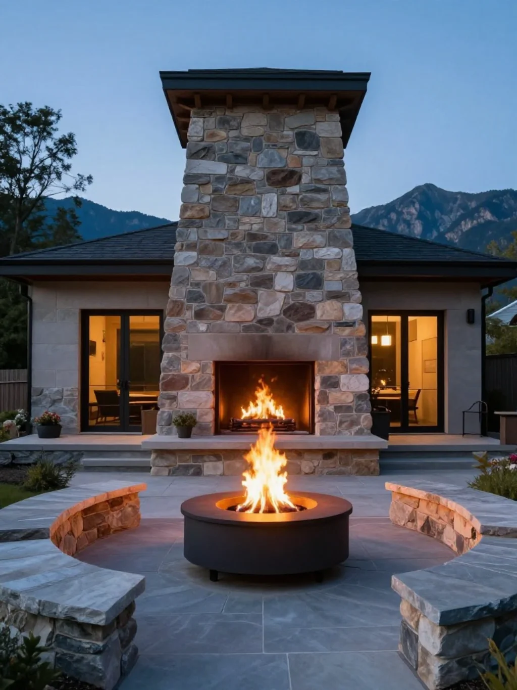 Architectural Fire Pits Pierce Dense Dawn Canopies to Heat Foil Packets