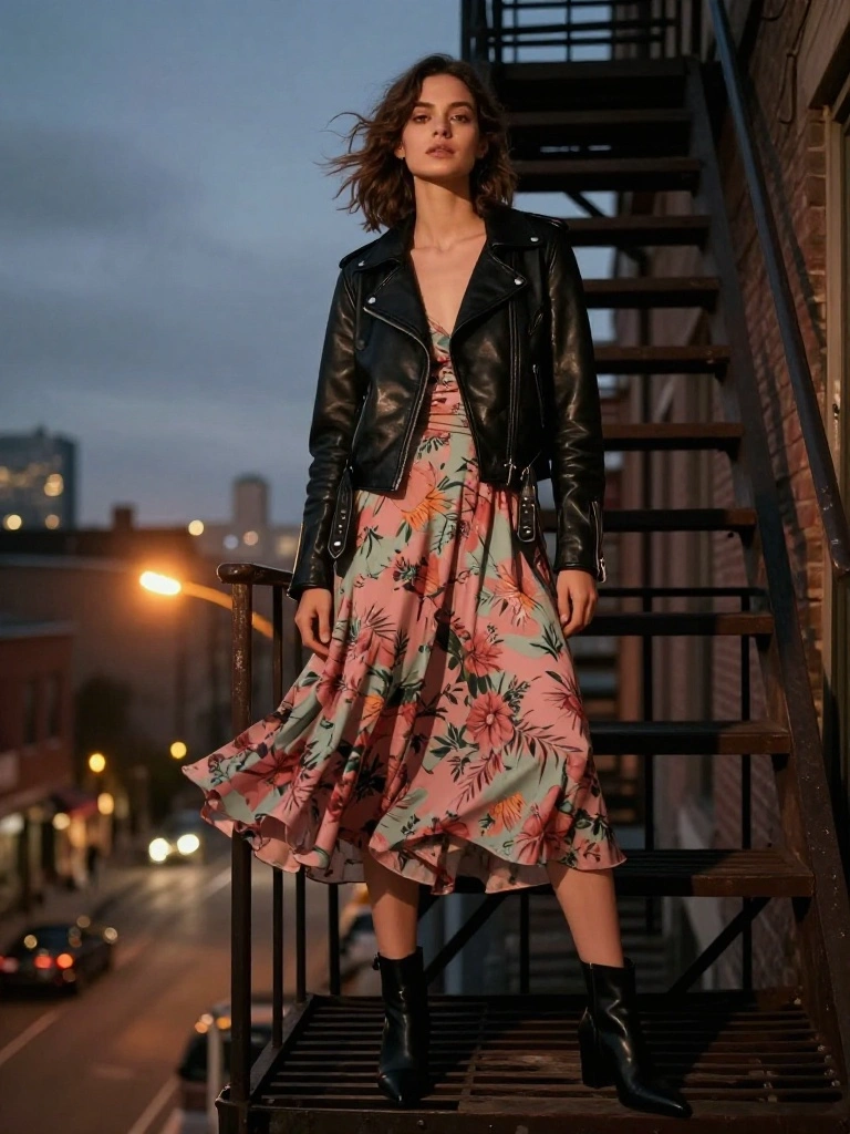 Leather Jackets and Midi Skirts — the Rebellious Romance Every Wardrobe Needs