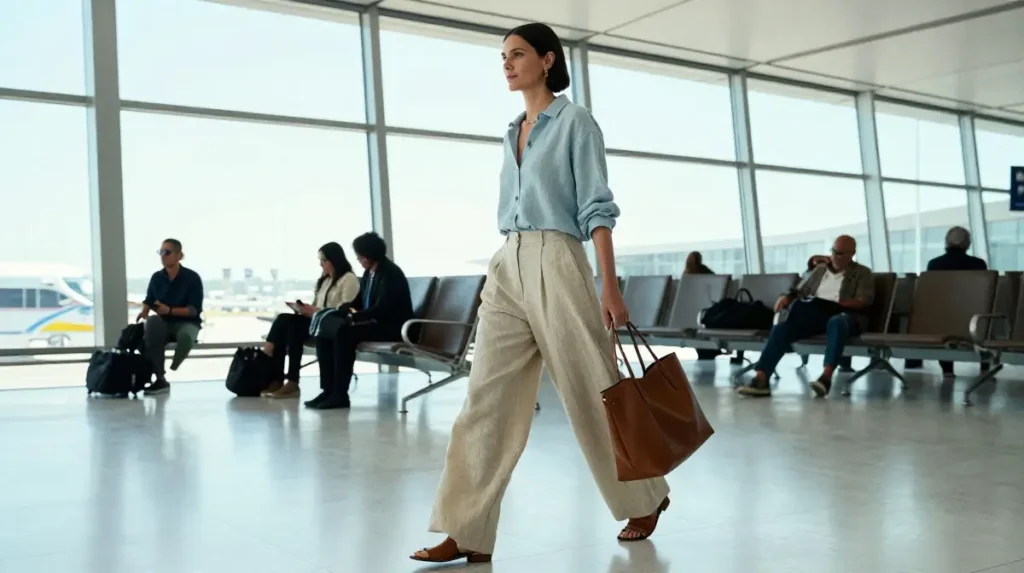 The Airport Outfit Formula That Lands Stylish After a Six Hour Flight