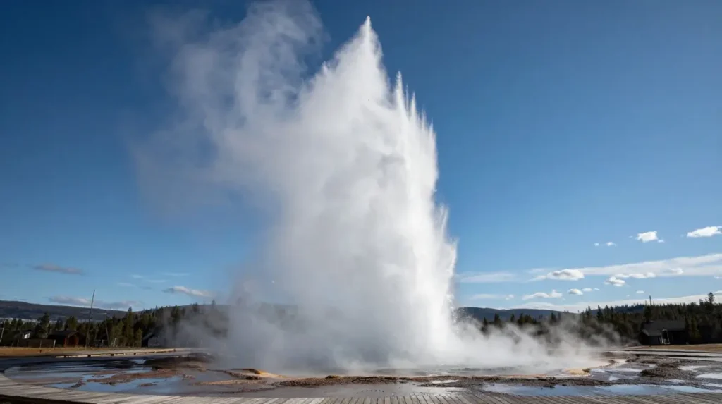 Dynamic Action Shot of Geyser Eruption