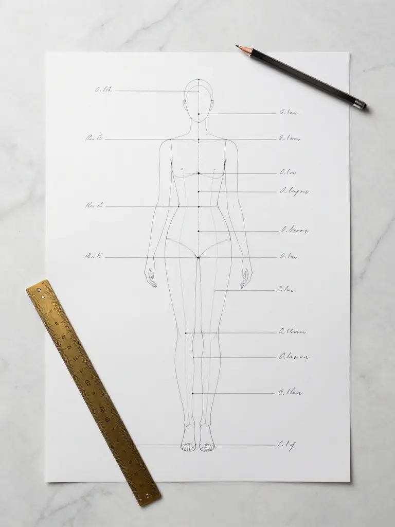 Croquis De Moda y el Secreto de la Proporción de Nueve Cabezas