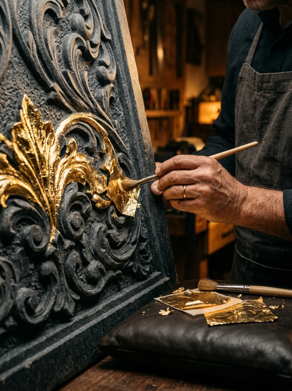 Gold Leaf Detailing Turns Simple Walls Into Pharaonic Treasure Vaults