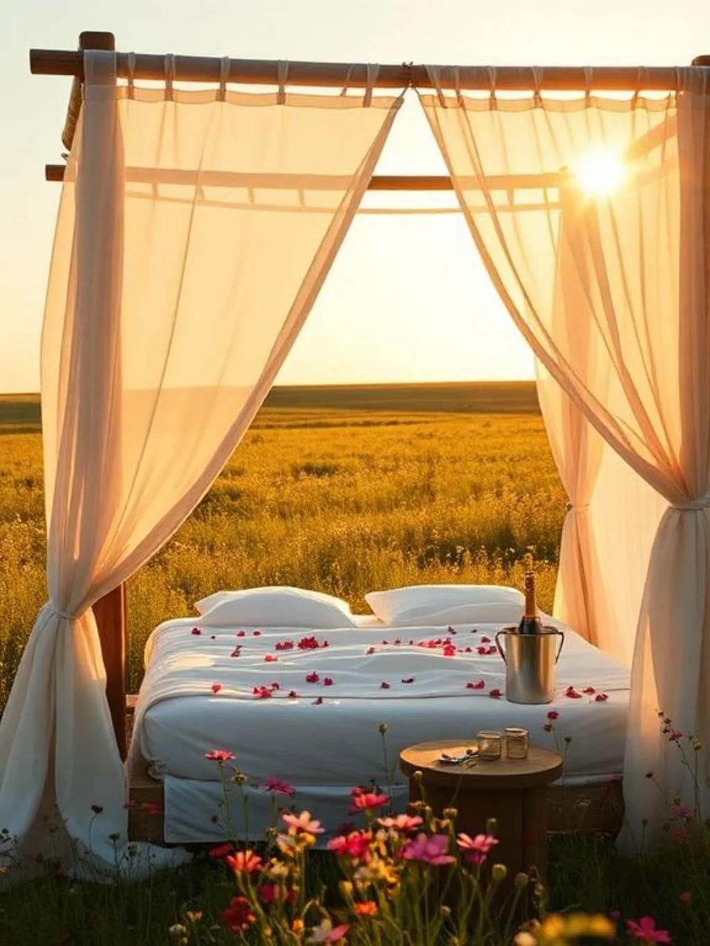 Romantic Glamping Setups With Canopy Beds That Stop the Scroll Instantly
