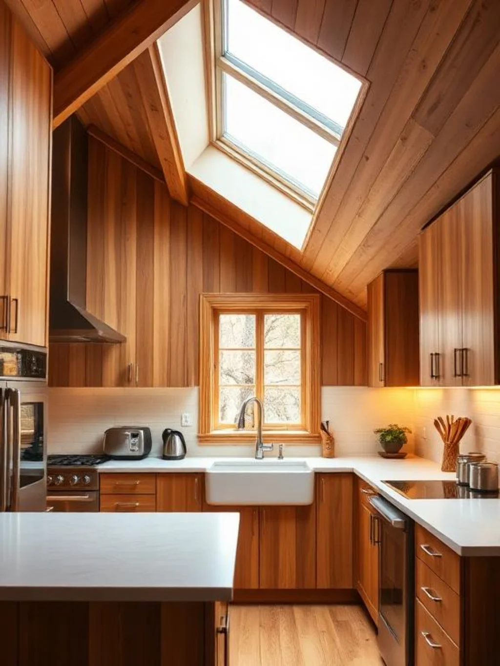 The Kitchen and Bathroom Challenge Inside an A Frame Solved With Genius