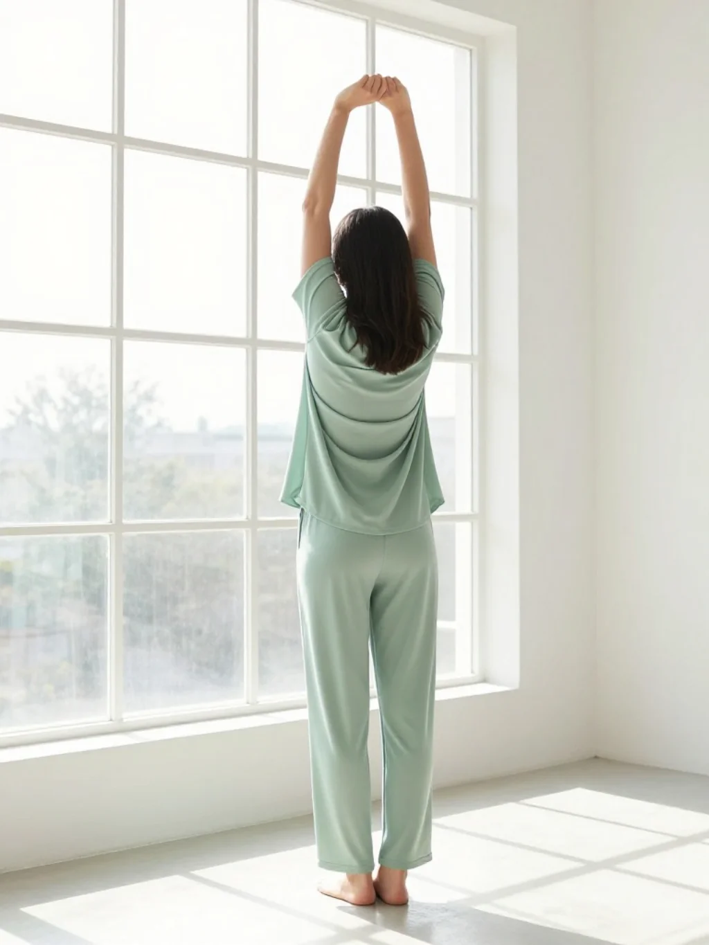 Ditching Suffocating Stiff Fabrics for Fluid Aerobic Era Silhouettes