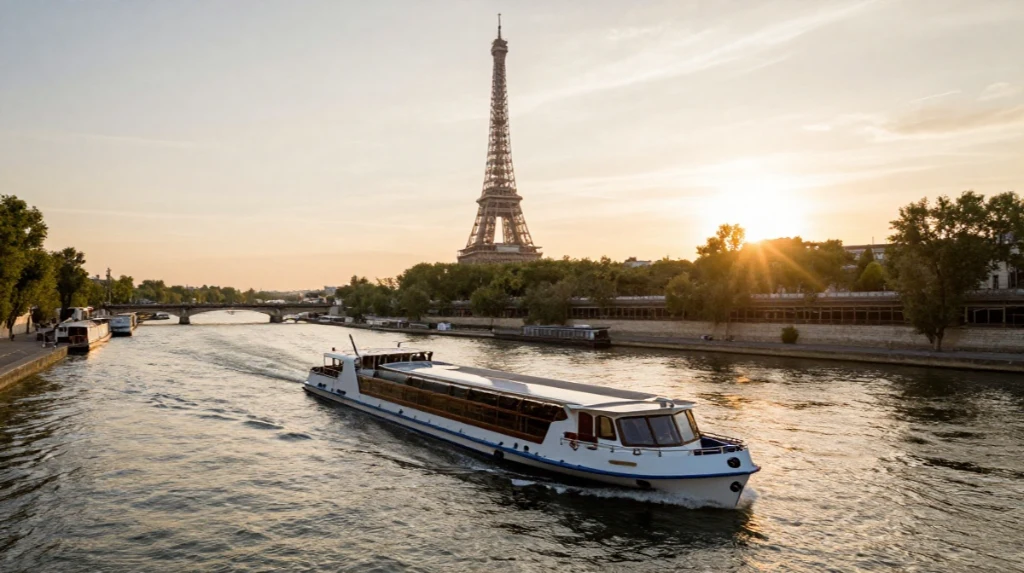 Cruising the Seine River Near the Tower