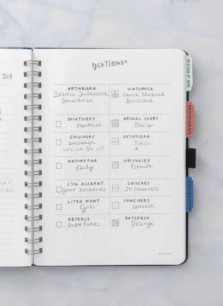 Destination Journal Sections