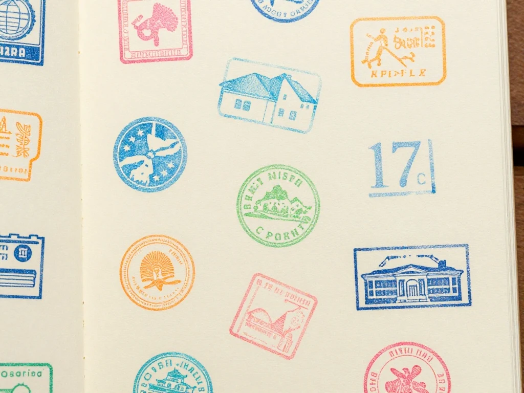 Stamped Passport Style Pages