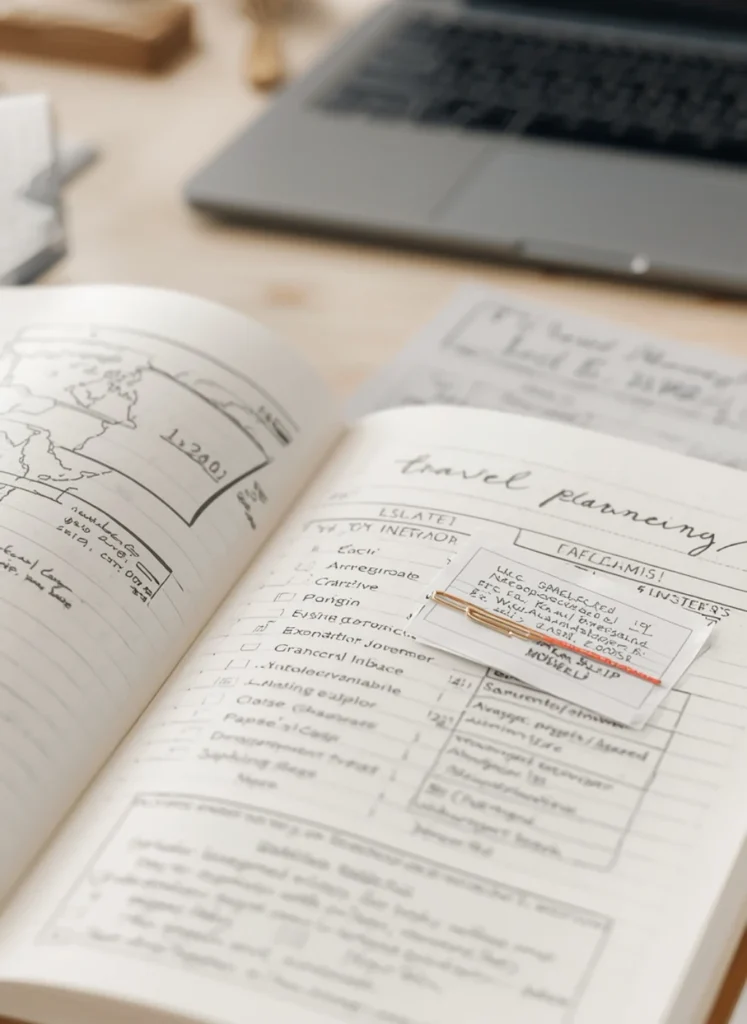 Travel Planning Journal Pages